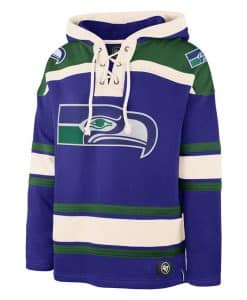 Seattle Seahawks Men's 47 Brand Blue Pullover Jersey Hoodie