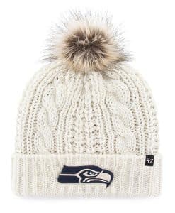 Seattle Seahawks Women's 47 Brand White Meeko Cuff Knit Hat