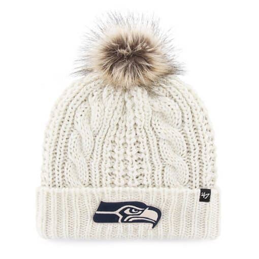 Seattle Seahawks Women's 47 Brand White Meeko Cuff Knit Hat