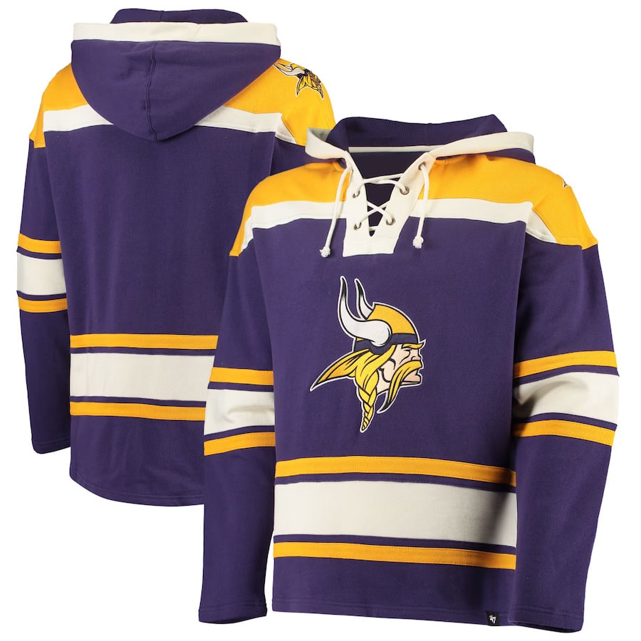 Minnesota Vikings Men's 47 Brand Purple Pullover Jersey Hoodie