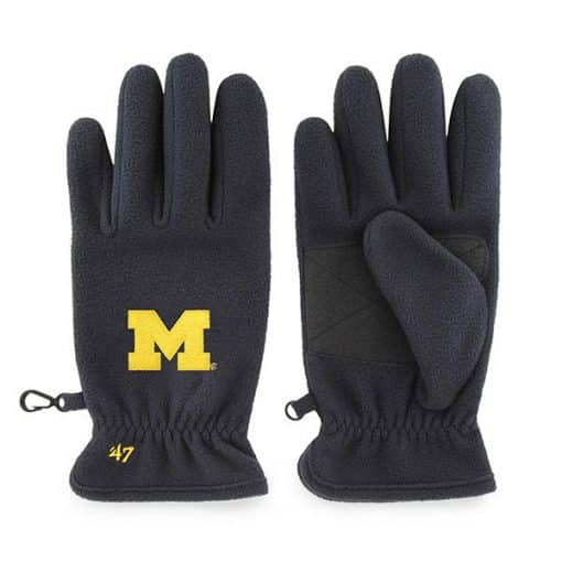 Michigan Wolverines Men's 47 Brand Navy Fleece Gloves