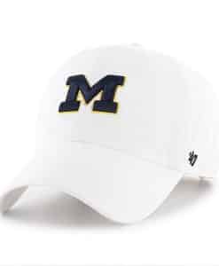 Michigan Wolverines White 47 Brand Clean Up Adjustable Hat