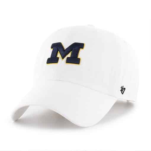 Michigan Wolverines White 47 Brand Clean Up Adjustable Hat