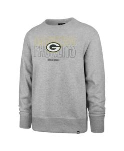 Green Bay Packers Men's 47 Brand Gray Crew Long Sleeve Pullover