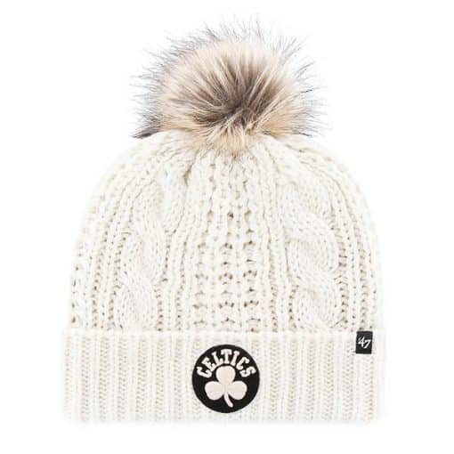 Boston Celtics Women's 47 Brand White Cream Meeko Cuff Knit Hat