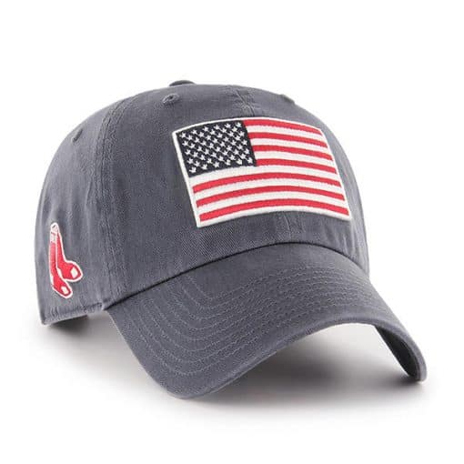 Boston Red Sox 47 Brand USA Flag Vintage Navy Clean Up Adjustable Hat