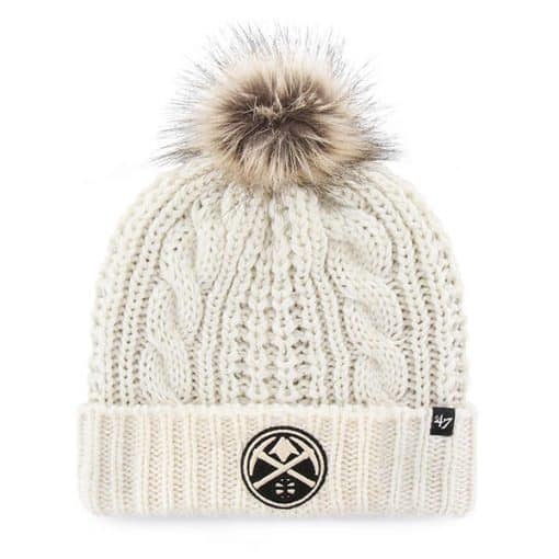 Denver Nuggets Women's 47 Brand White Cream Meeko Cuff Knit Hat