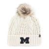 Michigan Wolverines Women's 47 Brand White Cream Meeko Cuff Knit Hat