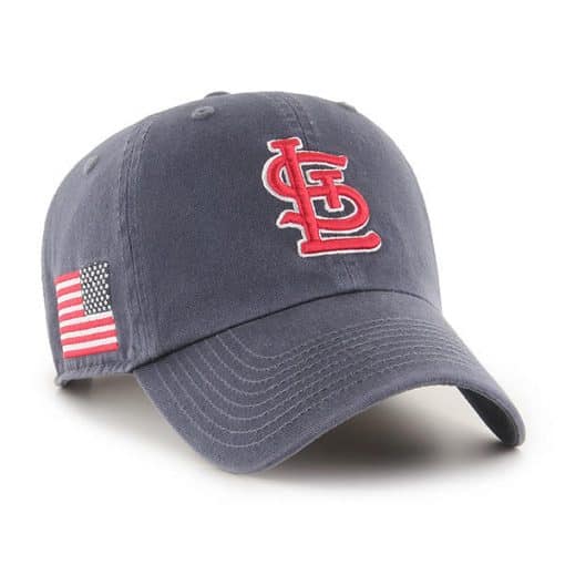 St. Louis Cardinals 47 Brand Vintage Navy USA Flag Clean Up Adjustable Hat