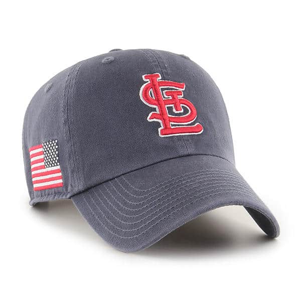 St. Louis Cardinals American Flag Adjustable Clean Up Hat by '47