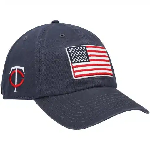 Minnesota Twins 47 Brand USA Flag Vintage Navy Clean Up Adjustable Hat