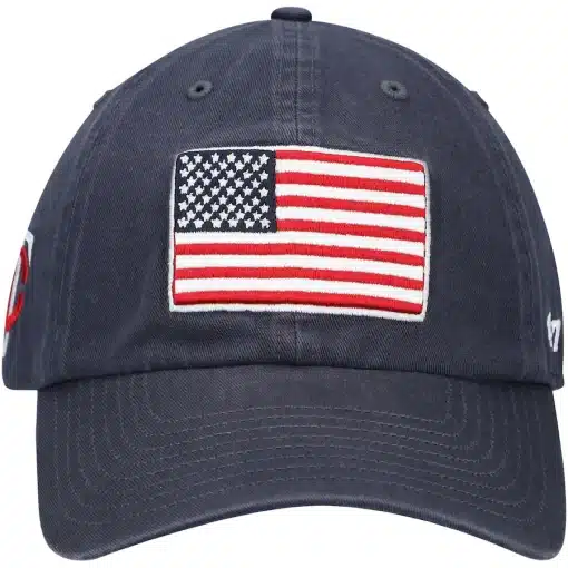Minnesota Twins 47 Brand USA Flag Vintage Navy Clean Up Adjustable Hat - Image 3