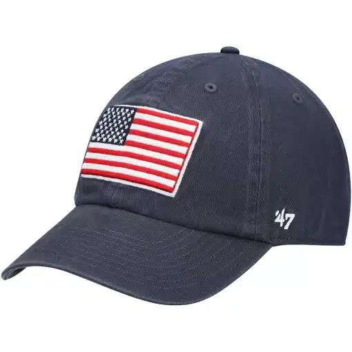 Minnesota Twins 47 Brand USA Flag Vintage Navy Clean Up Adjustable Hat - Image 4