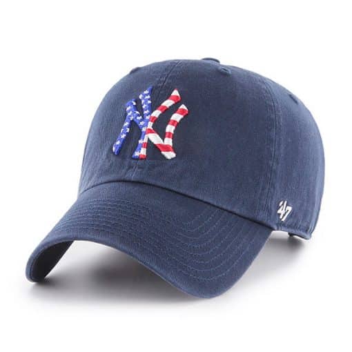 New York Yankees Red White & Blue 47 Brand Navy Clean Up Adjustable Hat