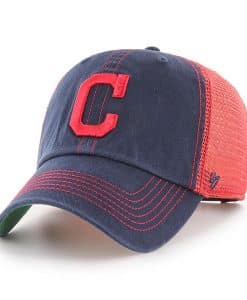 Cleveland Indians 47 Brand Trawler Navy Red Clean Up Mesh Snapback Hat
