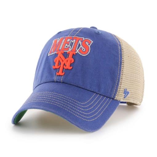 New York Mets 47 Brand Tuscaloosa Vintage Blue Clean Up Mesh Snapback ...