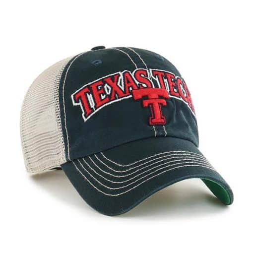Texas Tech Red Raiders 47 Brand Tuscaloosa Vintage Black Clean Up Snapback Hat