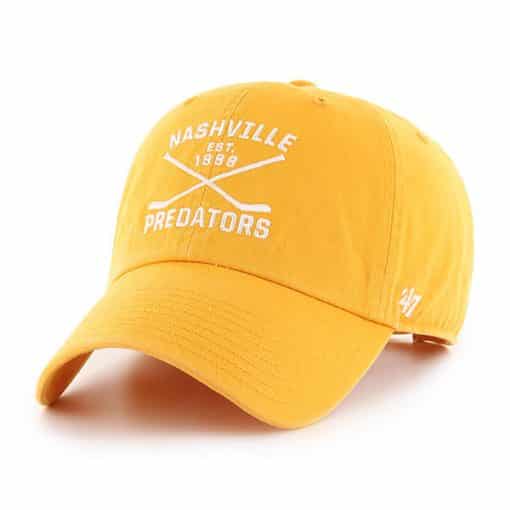 Nashville Predators 47 Brand Yellow Gold Cross Sticks Adjustable Hat