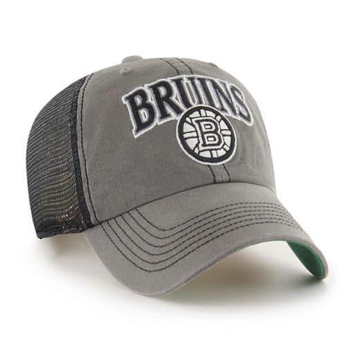 Boston Bruins 47 Brand Tuscaloosa Charcoal Clean Up Mesh Snapback Hat