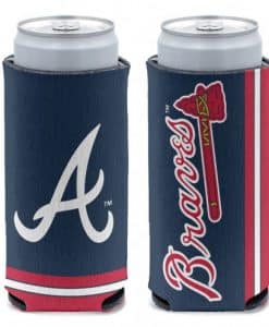 Atlanta Braves 12 oz Navy Slim Can Koozie Holder