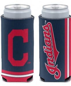 Cleveland Indians 12 oz Navy Slim Can Koozie Holder