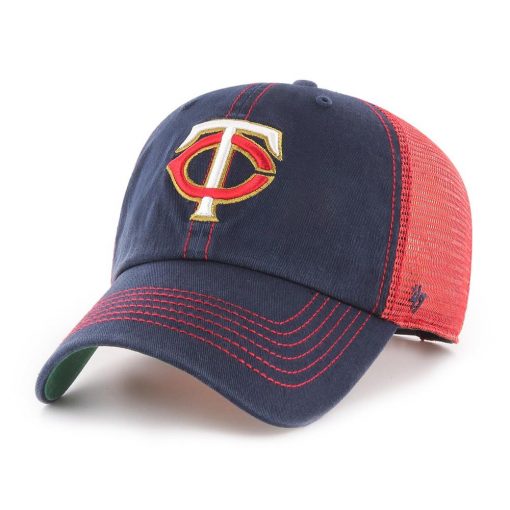 Minnesota Twins 47 Brand Trawler Navy Red Clean Up Mesh Snapback Hat