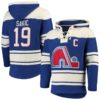 Joe Sakic Quebec Nordiques Men's 47 Brand Blue Pullover Jersey Hoodie