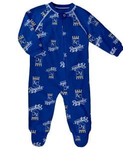Kansas City Royals Baby Blue Raglan Zip Up Sleeper Coverall