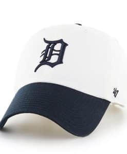 Detroit Tigers 47 Brand White Navy Logo Clean Up Adjustable Hat