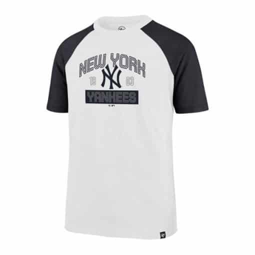 New York Yankees KIDS 47 Brand White Wash Raglan T-Shirt Tee