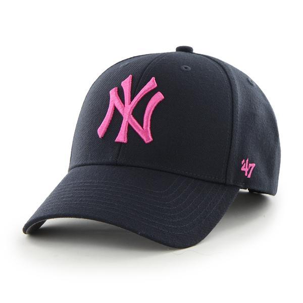 New York Yankees 47 Brand Navy Pink MVP Adjustable Hat - Detroit Game Gear
