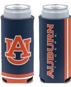 Auburn Tigers 12 oz Navy Orange Slim Can Koozie Holder