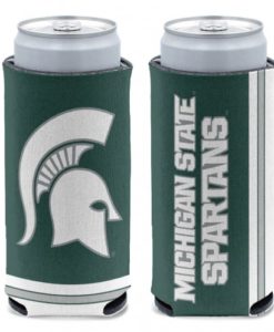 Michigan State Spartans 12 oz Green Slim Can Koozie Holder