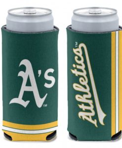 Oakland Athletics 12 oz Green Slim Can Koozie Holder