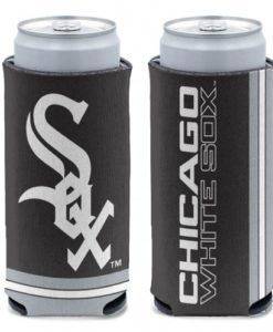 Chicago White Sox 12 oz Black Slim Can Koozie Holder