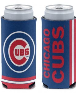 Chicago Cubs 12 oz Blue Slim Can Koozie Holder