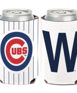 Chicago Cubs 12 oz White Blue "W" Can Koozie Holder