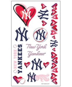 New York Yankees Hearts Temporary Tattoos