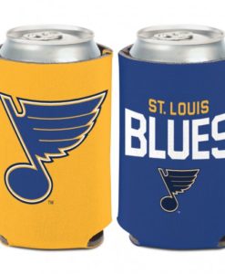 St Louis Blues 12 oz Blue Yellow Can Koozie Holder