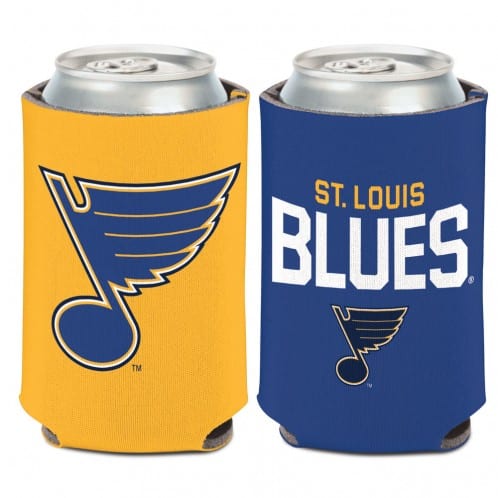 St Louis Blues 12 oz Blue Yellow Can Koozie Holder