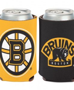 Boston Bruins 12 oz Yellow Black Can Koozie Holder