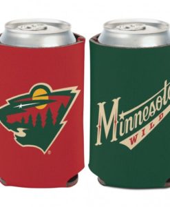 Minnesota Wild 12 oz Green Red Can Koozie Holder