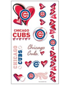 Chicago Cubs Hearts Temporary Tattoos