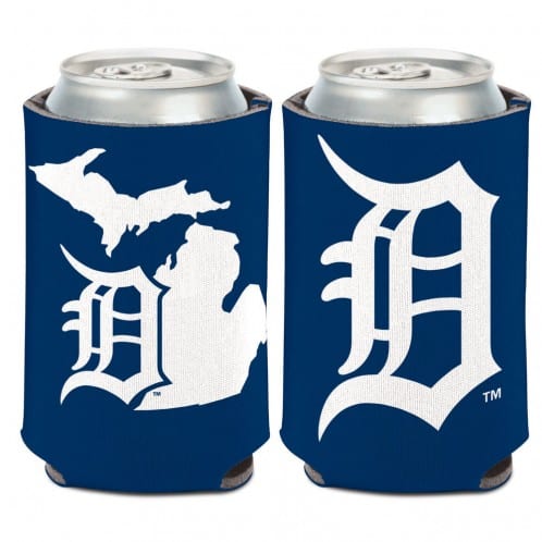 Detroit Tigers 12 oz Blue Michigan Can Koozie Holder