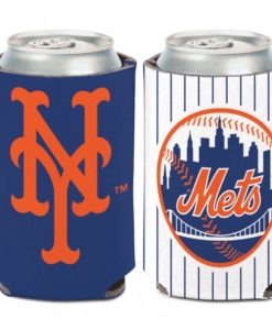 New York Mets 12 oz White Navy Can Koozie Holder