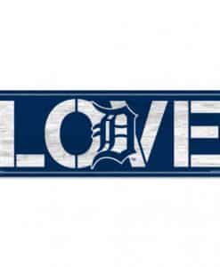 Detroit Tigers Navy Love 8" x 23" Wood Sign