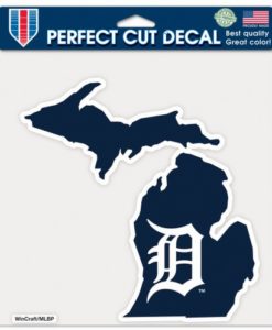 Detroit Tigers State Perfect Cut Decal 8" x 8"