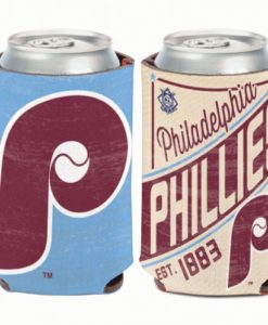 Philadelphia Phillies 12 oz Blue Maroon Cooperstown Can Koozie Holder