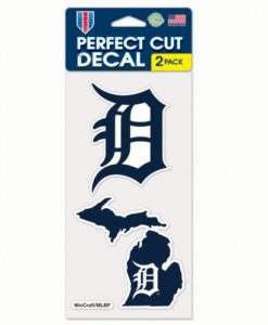 Detroit Tigers MLB Set of 2 Die Cut State Decals