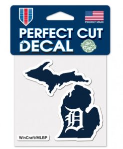 Detroit Tigers State Perfect Cut Decal 4" x 4"